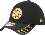 New Era Men's New Era Black Boston Bruins Visor Hit 39THIRTY Flex Hat