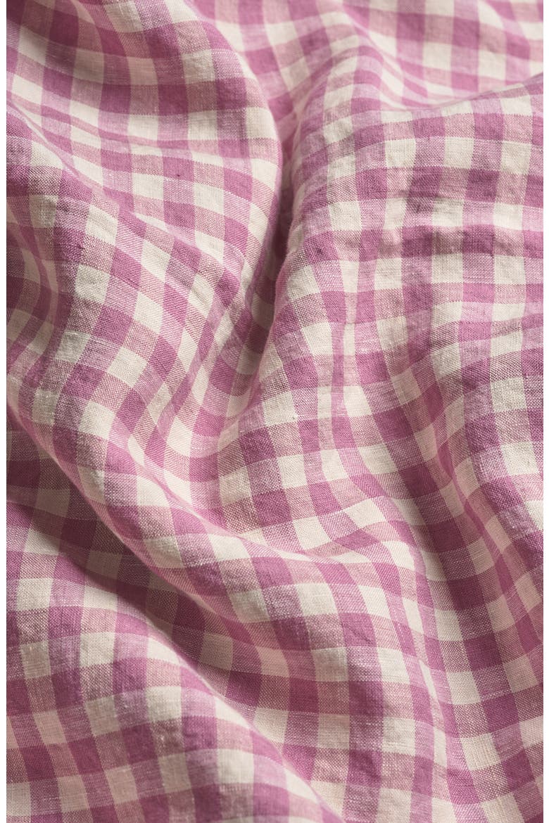 Set of 2 Gingham Linen Pillowcases, Alternate, color, ORCHID