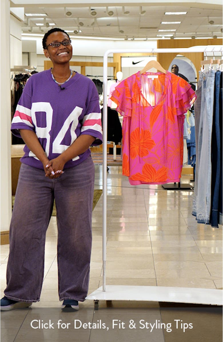 Blakely Floral Donis Split Neck Top, sales video thumbnail