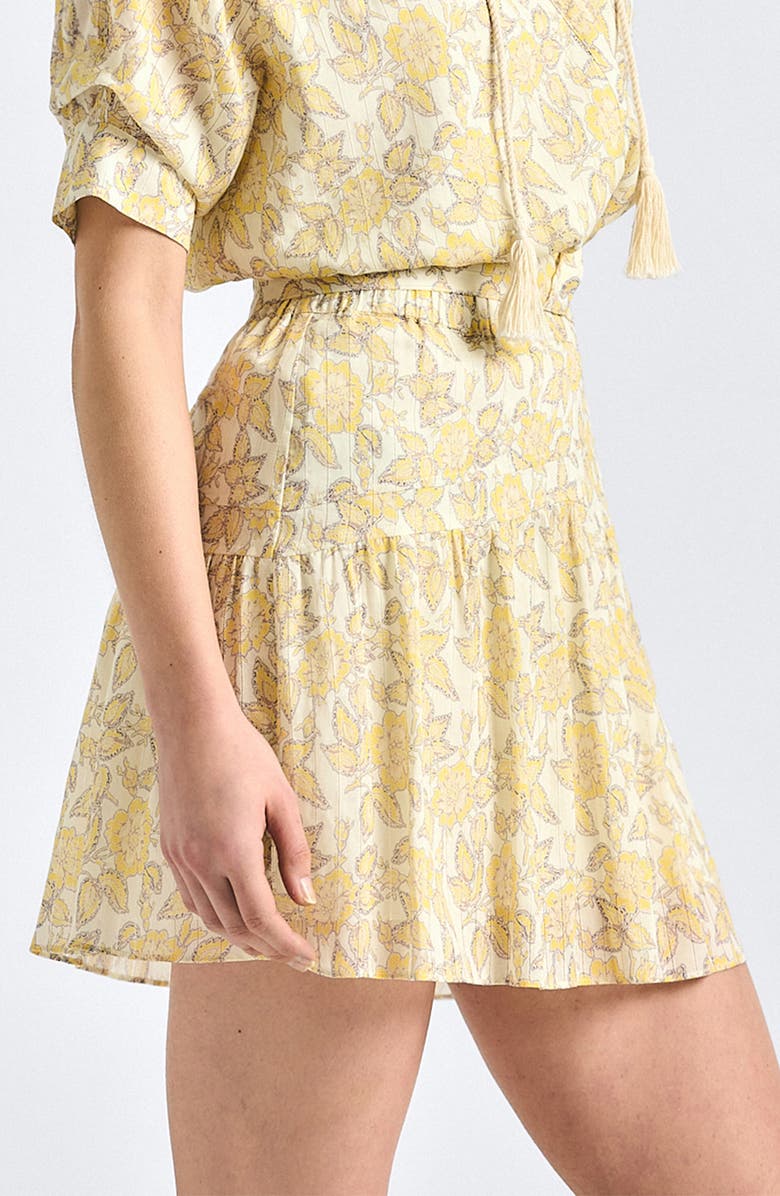 Derek Lam 10 Crosby Thalina Voile Miniskirt, Alternate, color, Valiase Yellow Floral