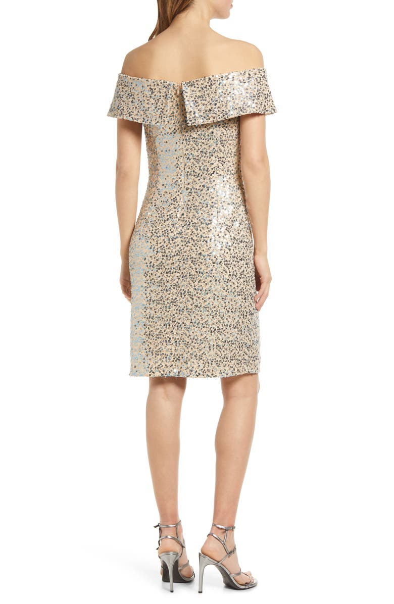 Vince Camuto Sequin Off the Shoulder Cocktail Sheath Dress | Nordstromrack