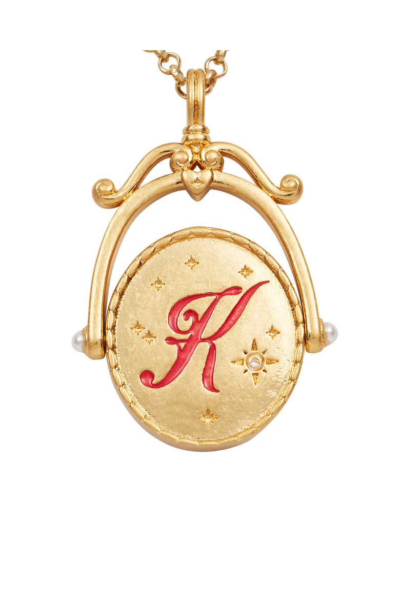 K Initial Kalmia Gold Spinner Chain Necklace, Alternate, color, Gold