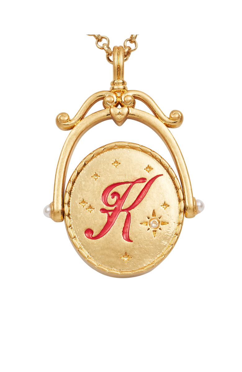 Fable England K Initial Kalmia Gold Spinner Chain Necklace, Alternate, color, Gold