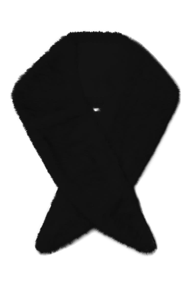 Faux Fur Scarf, Alternate, color, BLACK