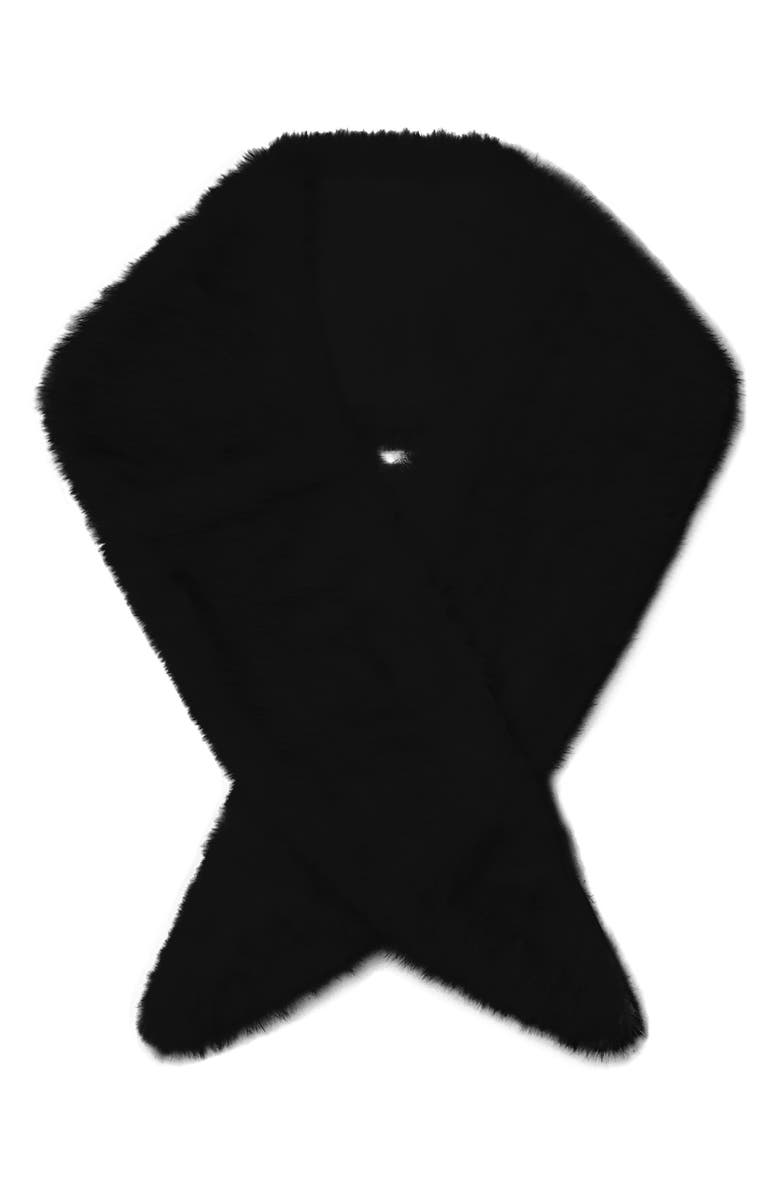 Naked Wardrobe Faux Fur Scarf, Alternate, color, Black