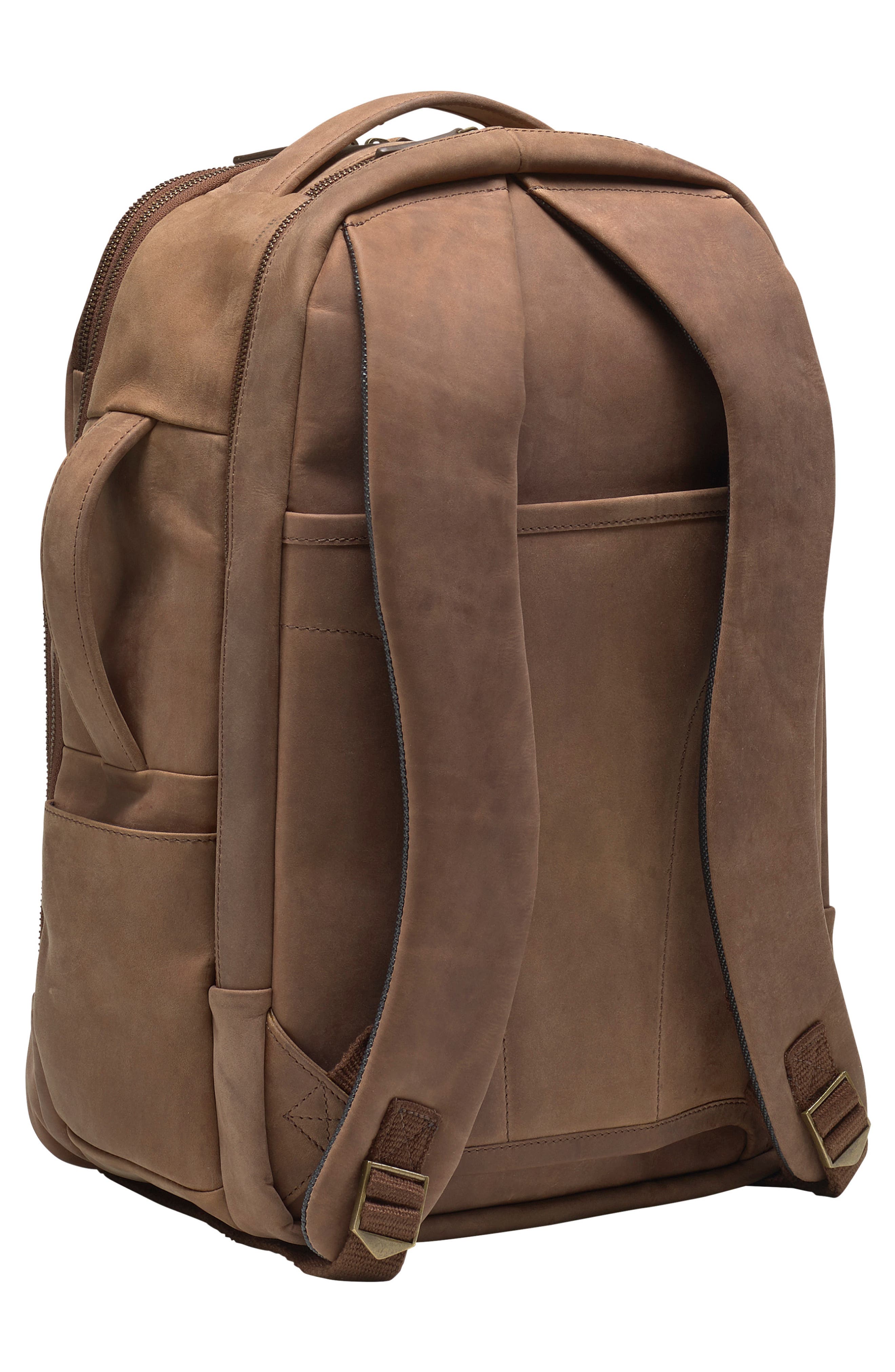 Johnston & Murphy Leather Backpack, Alternate, color, 