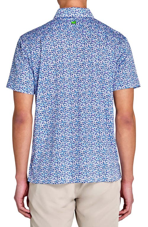 Construct Clustered Floral Shirt Front In White/blue