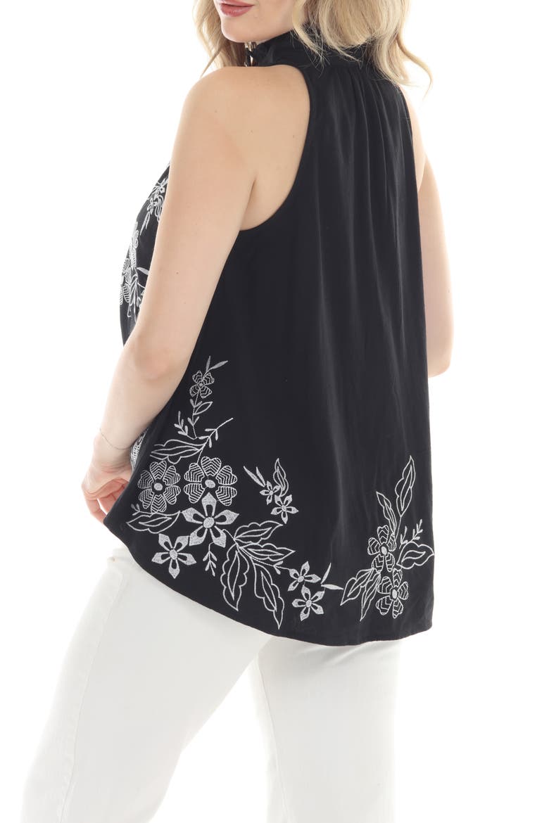 Floral Halter Swing Top, Alternate, color, BLACK