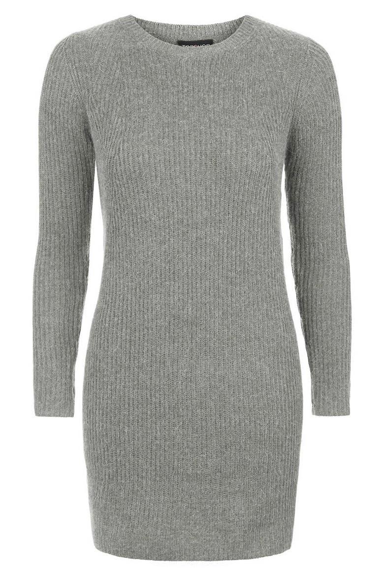 Rib Knit Sweater Dress, Alternate, color, CHARCOAL