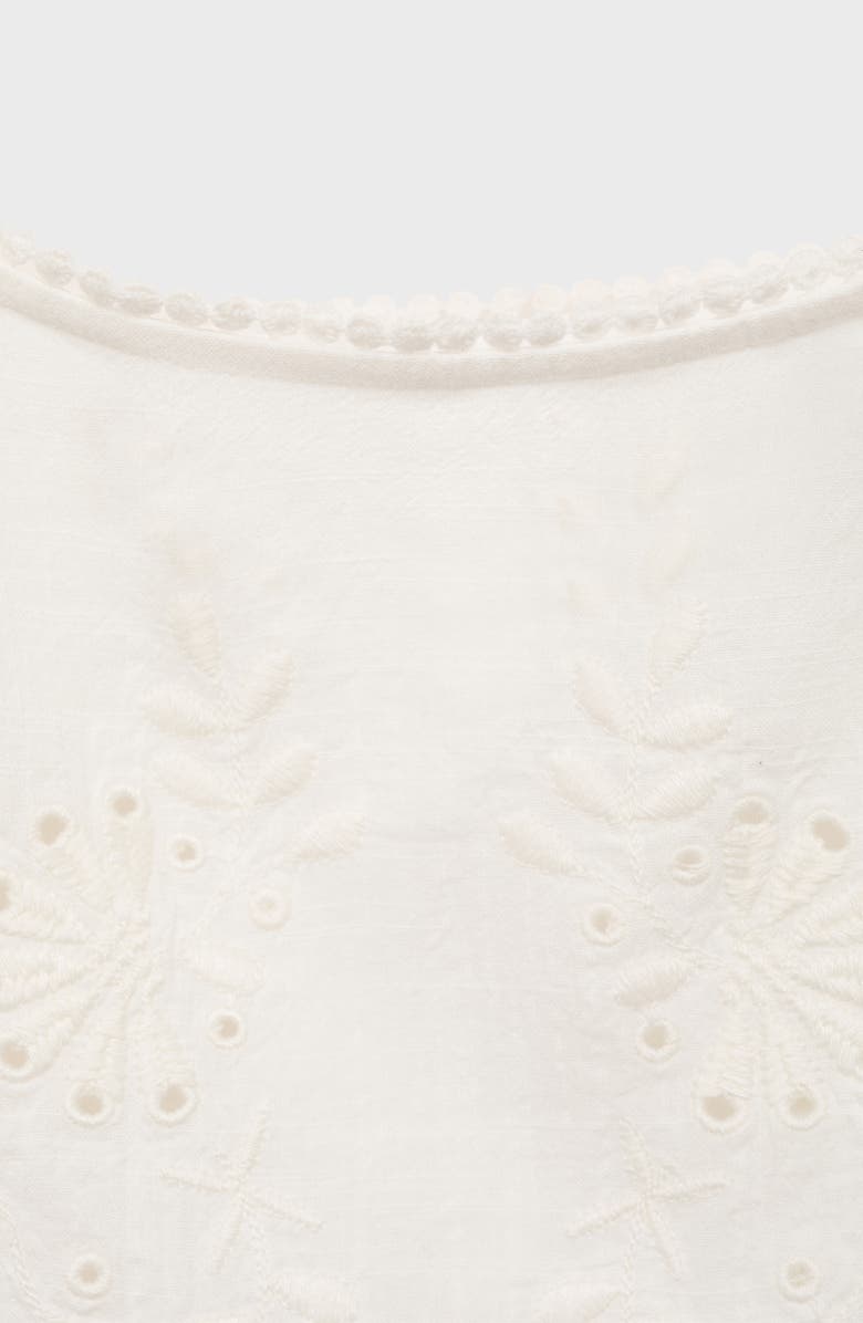 MANGO Embroidered Eyelet Camisole, Alternate, color, Off White