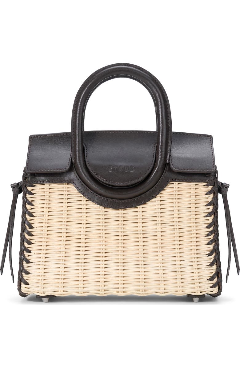 STAUD Mini Maude Wicker Top Handle Bag, Alternate, color, Natural/ Espresso