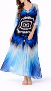 RANEES Abstract Print V-Neck Maxi Caftan