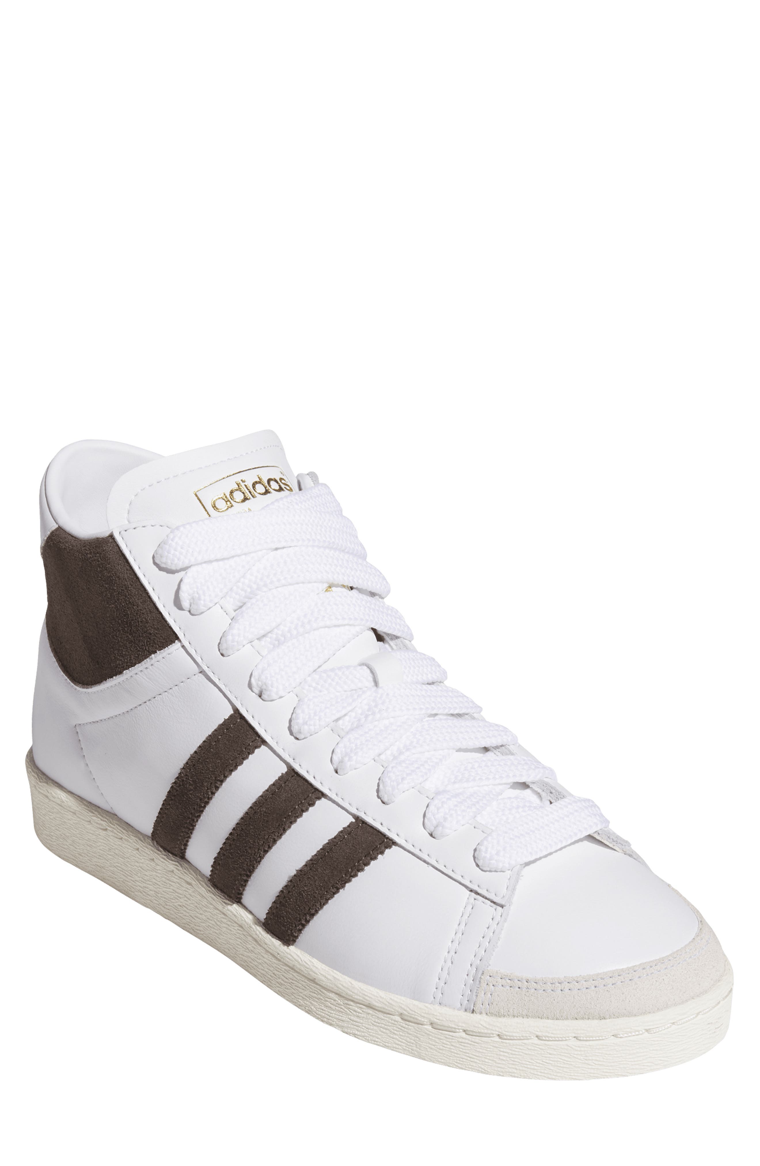 adidas Gender Inclusive Jabbar Hi Basketball Sneaker, Main, color, White/ Coffee/ Off White