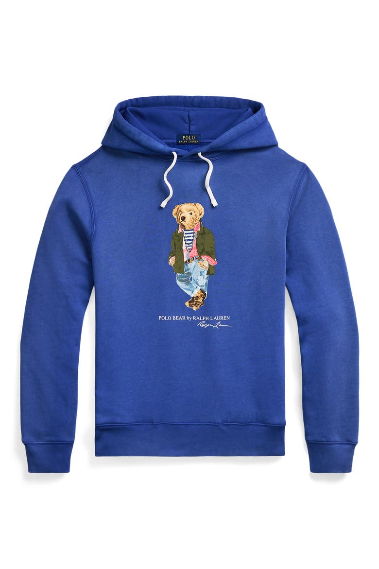 Polo Bear Fleece Graphic Hoodie, Alternate, color, CR24 NW IRIS BLU SW EXPLR BEAR