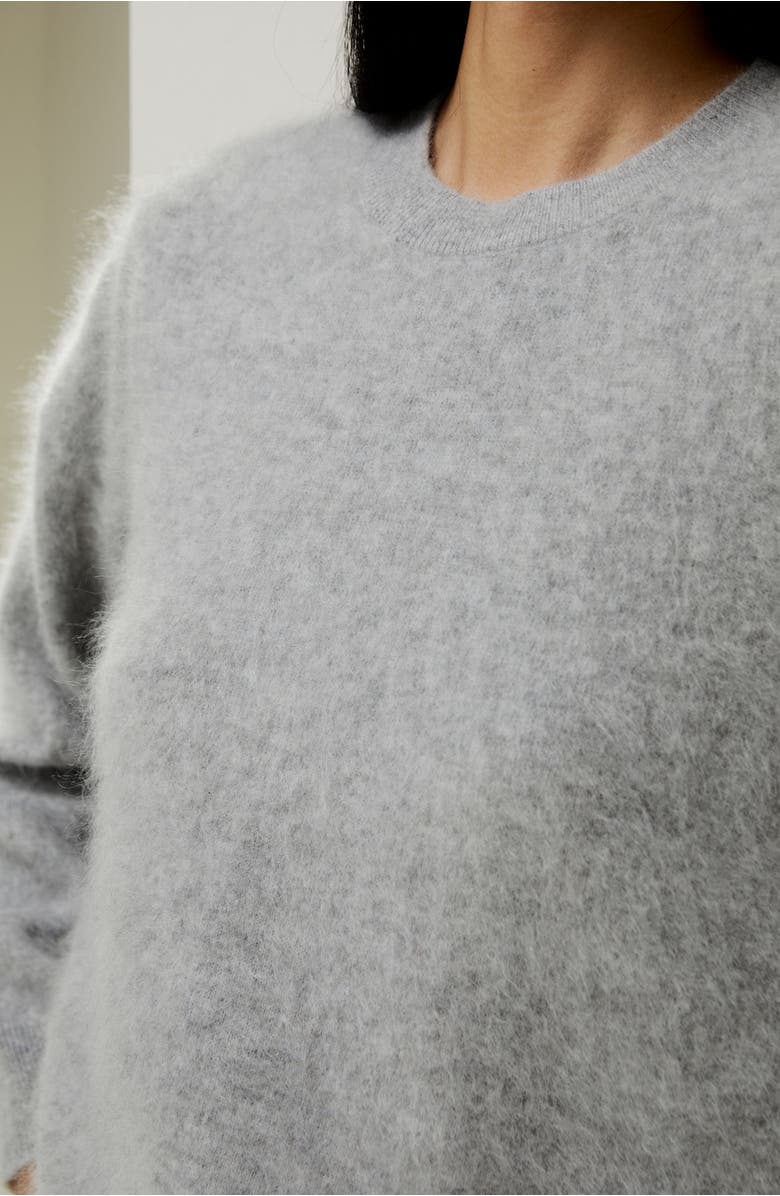 Lilysilk Brushed Cashmere Pullover Sweater, Alternate, color, Light Gray
