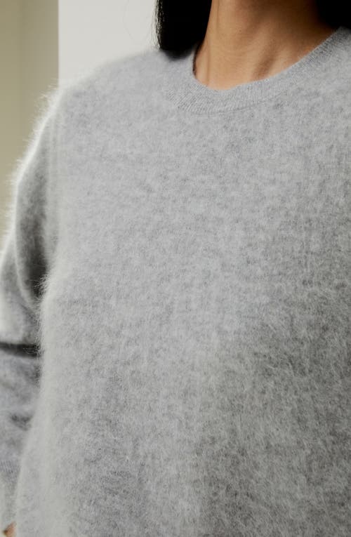 Lilysilk Brushed Cashmere Pullover Sweater In Light Gray