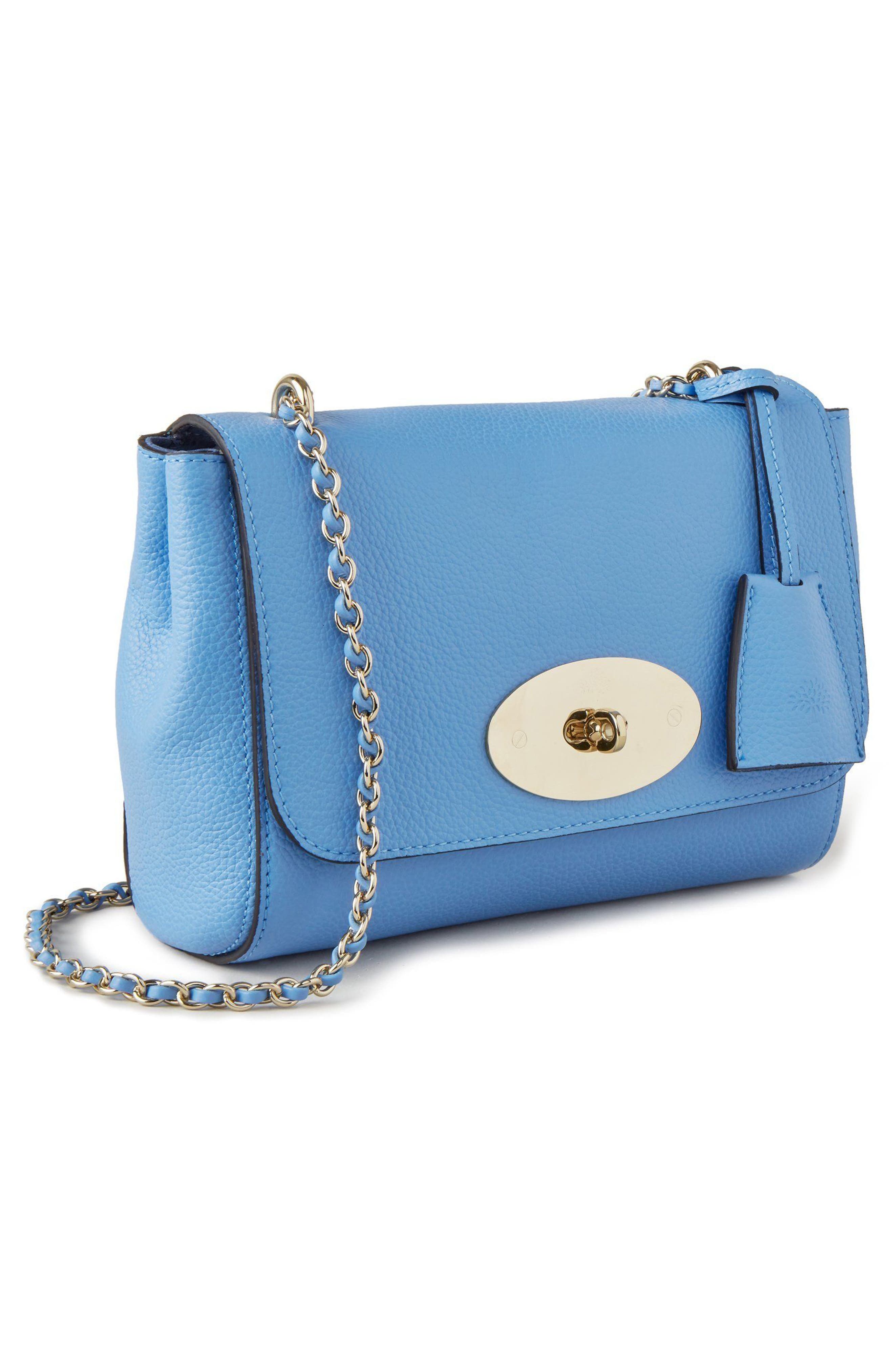 Lily Leather Shoulder Bag, Alternate, color, CORNFLOWER BLUE