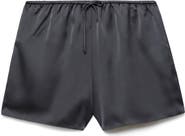 MANGO Satin Drawstring Pajama Shorts