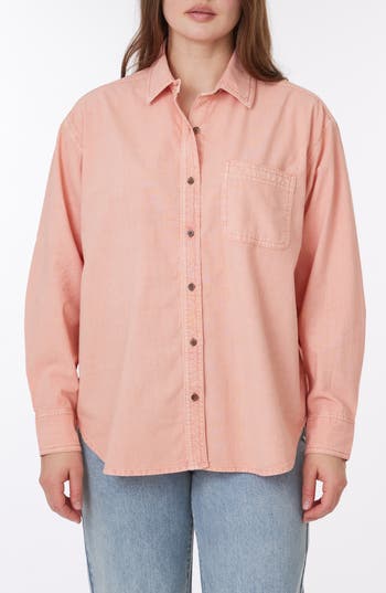C&c California C & C California Alaina Sunwashed Relaxed Button-up Shirt In Desert Rose