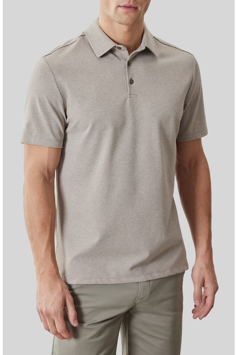 Keyes Jacquard Knit Polo, Main, color, ASH BROWN