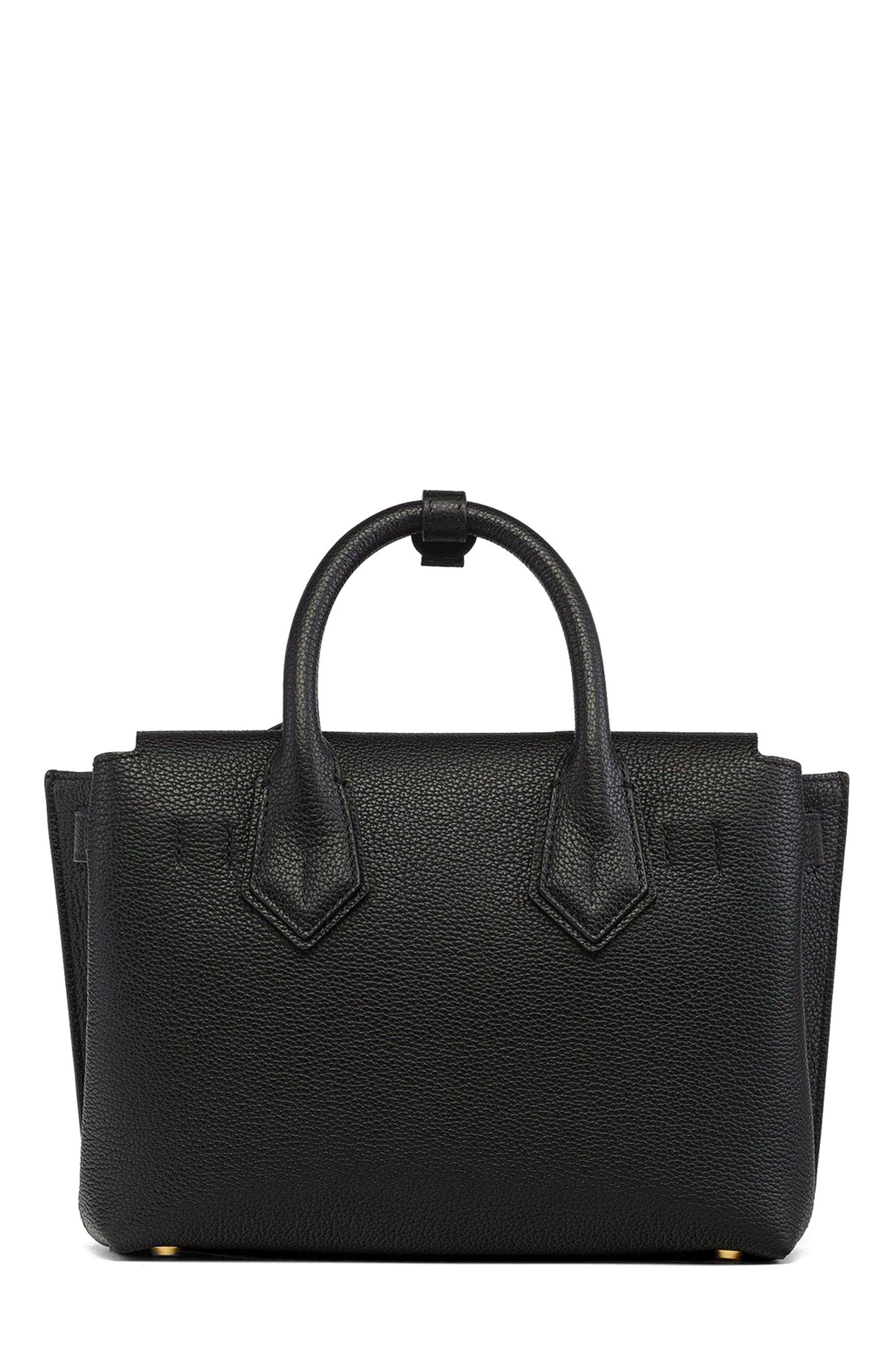 MCM Small Milla Tote in Spanish Embossed Leather, Alternate, color, Black
