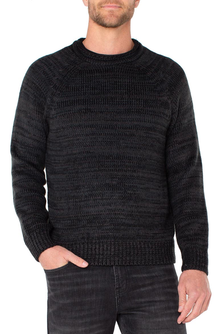 Raglan Sleeve Sweater, Main, color, BLACK GREY SPRUCE