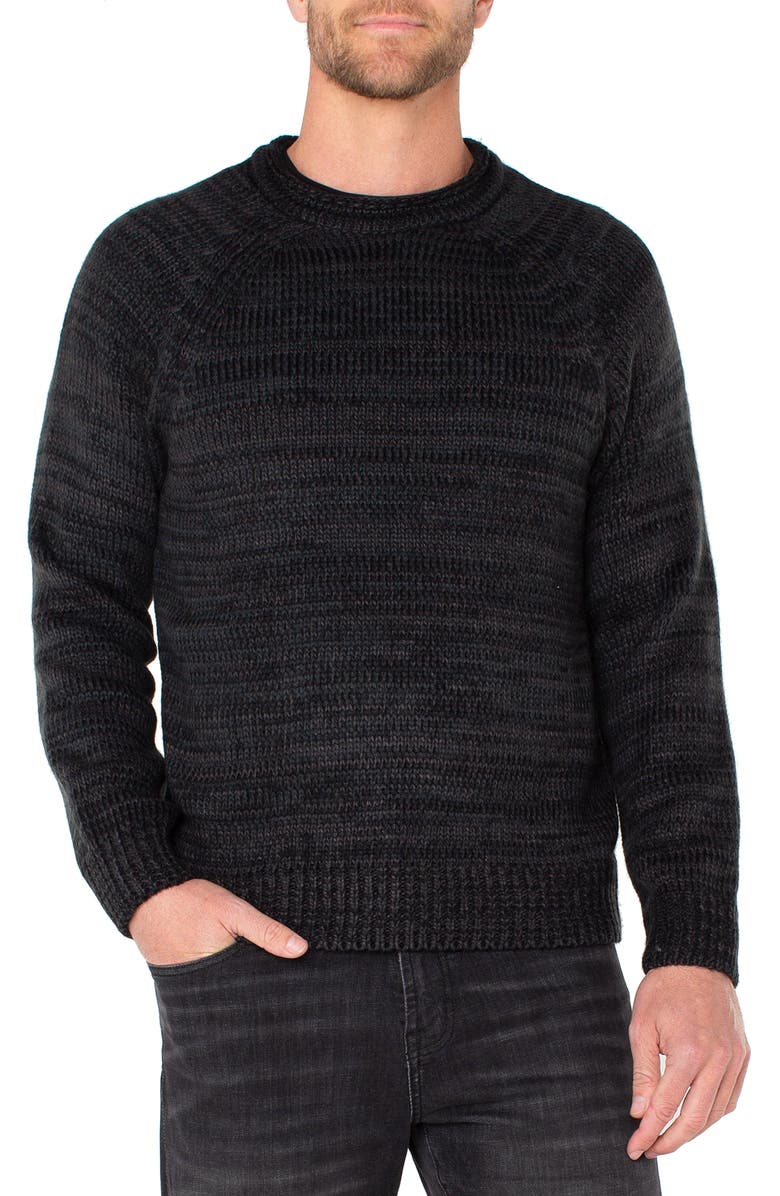 Liverpool Los Angeles Raglan Sleeve Sweater, Main, color, Black Grey Spruce