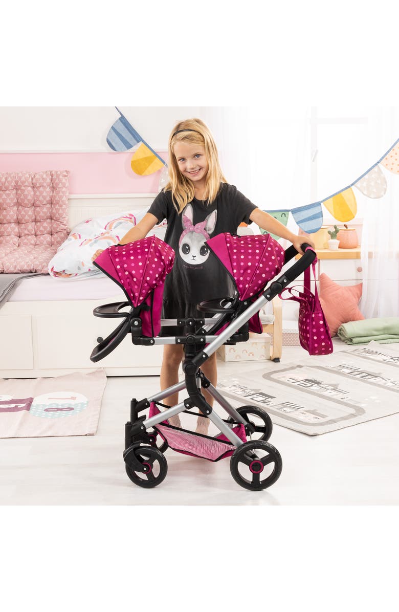 Bayer Design Pram Neo Twin, Seats 2 Dolls Up to 18 inches, Kids Ages 3+, Alternate, color,