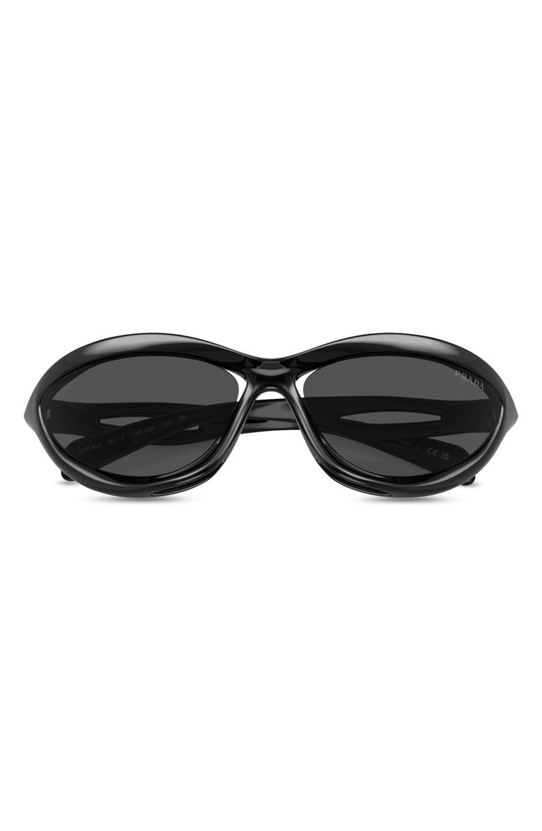 Prada 60mm Cat Eye Sunglasses, Main, color, Black