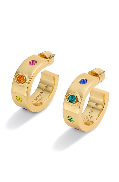 Kurt Geiger London Evil Eye Hoop Earrings In Gold