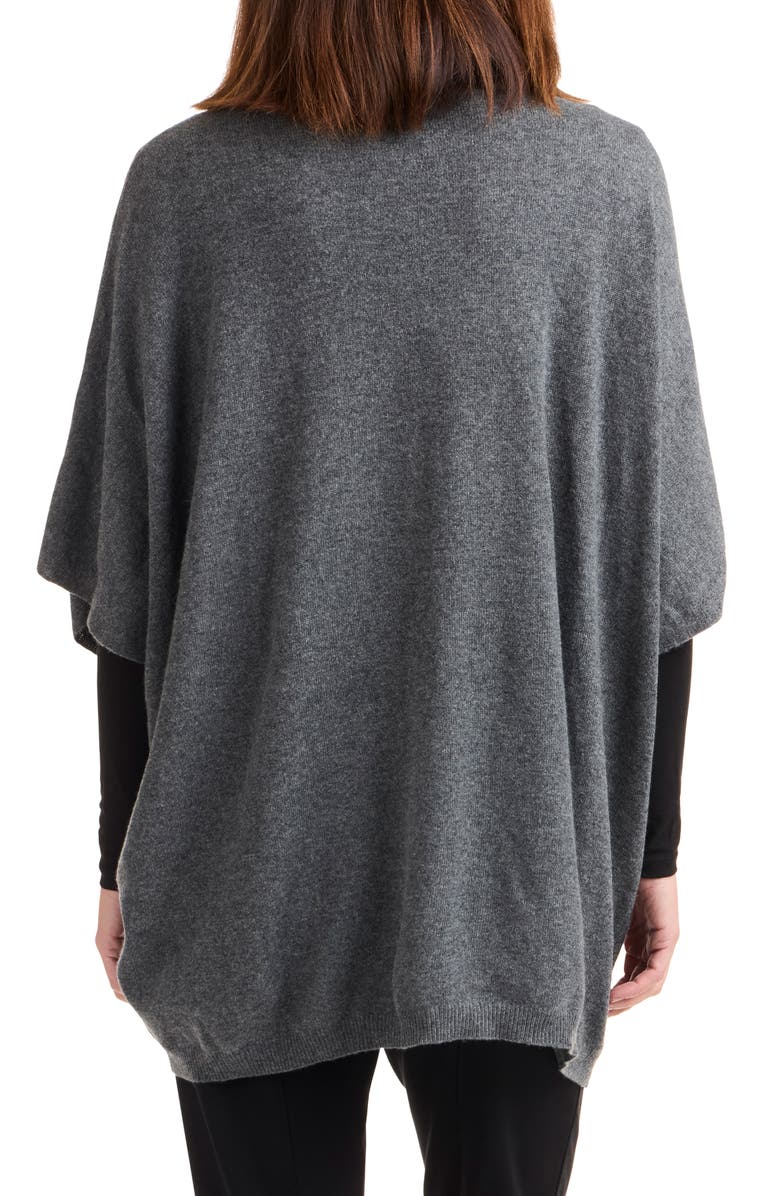 Amicale Cashmere Poncho, Alternate, color, Charcoal