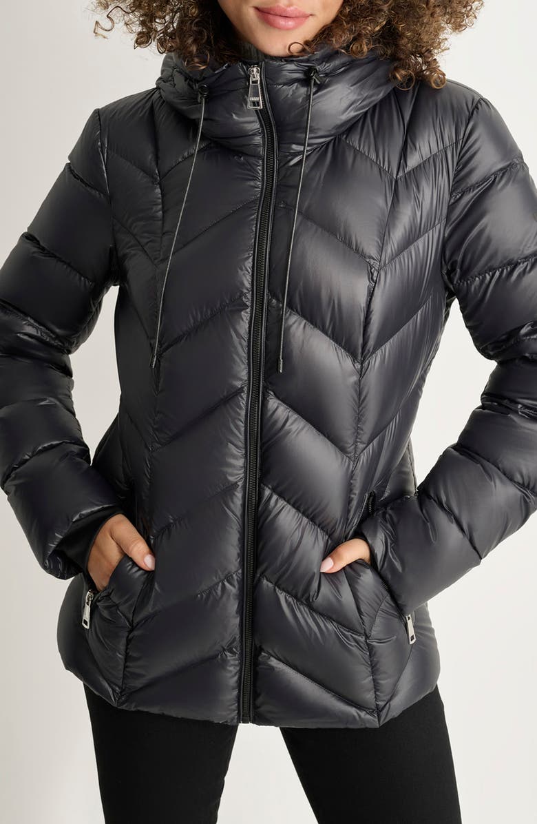 DKNY Hooded Packable Down Jacket, Main, color,