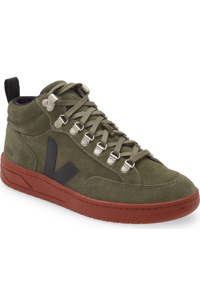 Veja Gender Inclusive Roraima High Top Sneaker, Main, color, Olive/ Black