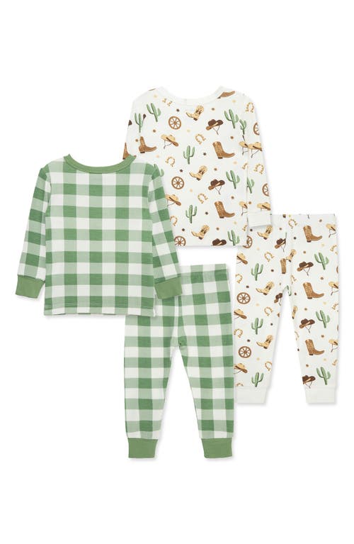 Little Me Assorted 2-pack Cowboy Print Fitted Two-piece Pajamas In Multi