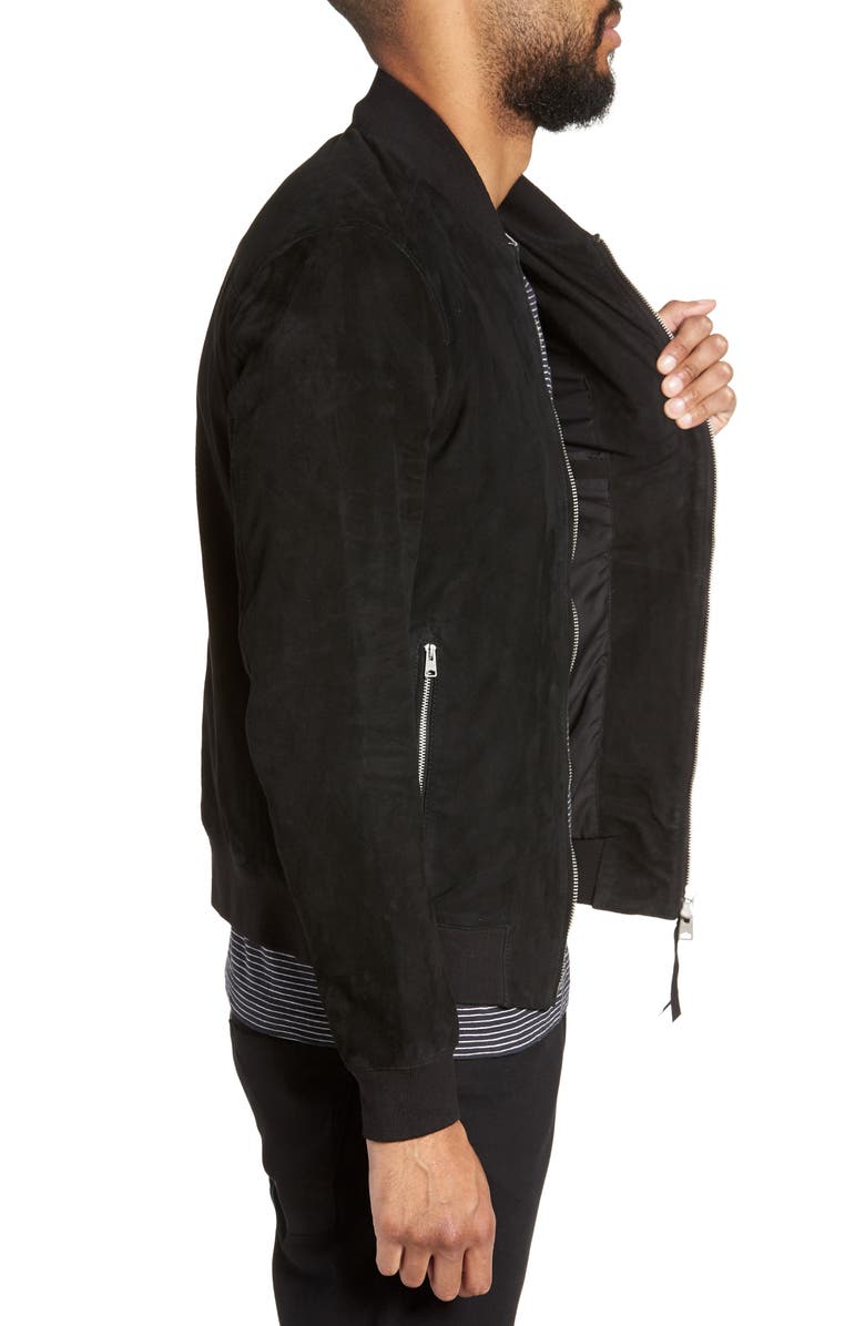 AllSaints Kemble Suede Bomber Jacket, Alternate, color,