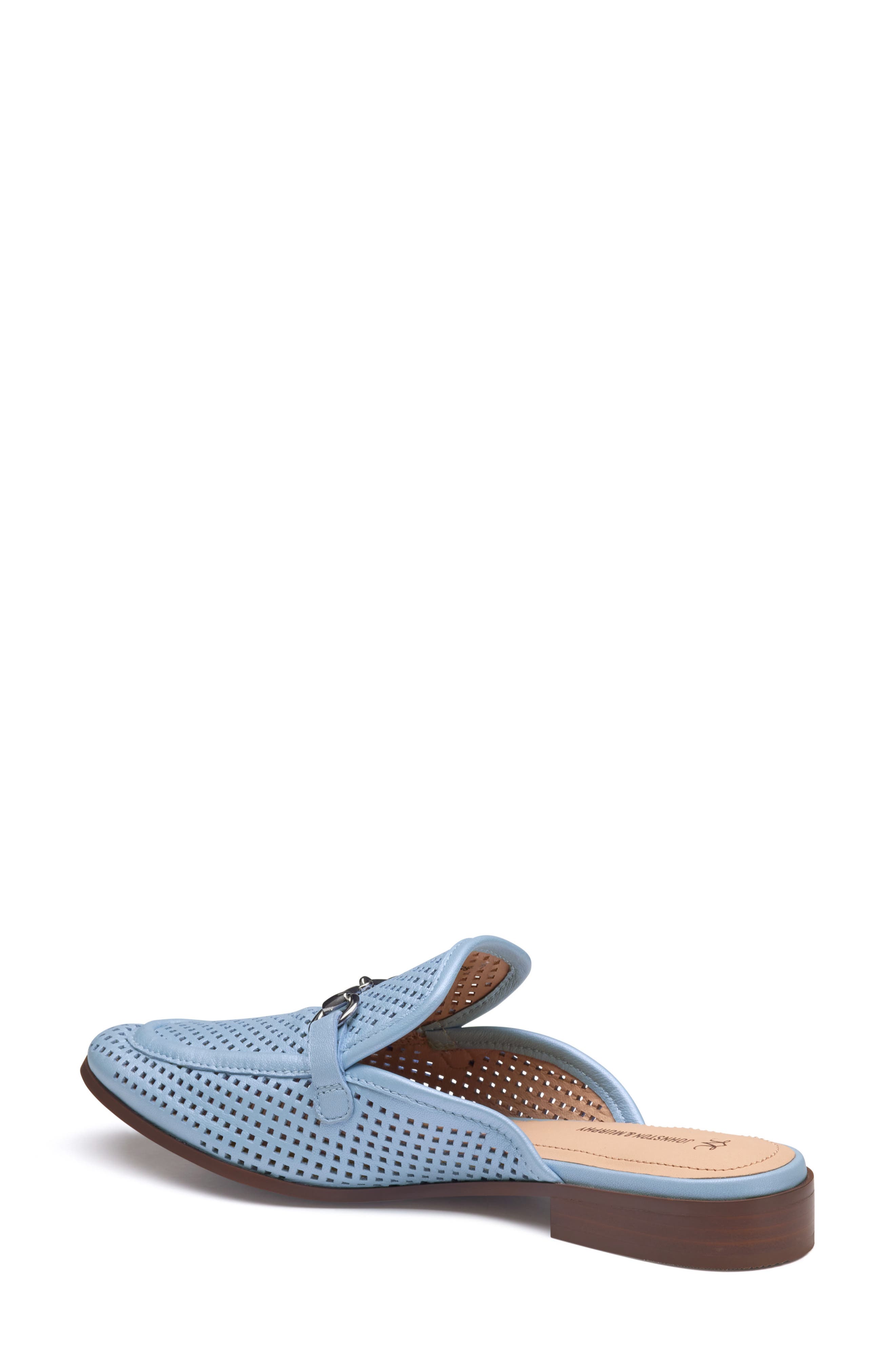 Johnston 
Murphy Ali Perforated Bit Mule, Alternate, color, Light Blue Pearlized