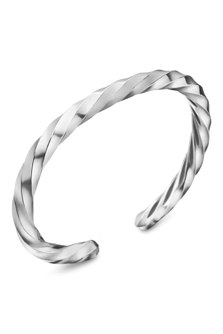 Cable Edge Cuff Bracelet in Recycled Sterling Silver, 5.5mm, Alternate, color, STERLING SILVER RECYCLED