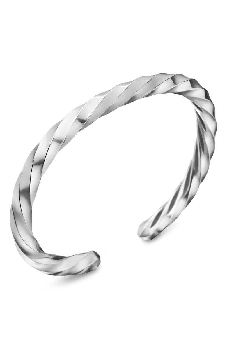 David Yurman Cable Edge Cuff Bracelet in Recycled Sterling Silver, 5.5mm, Alternate, color, Sterling Silver Recycled