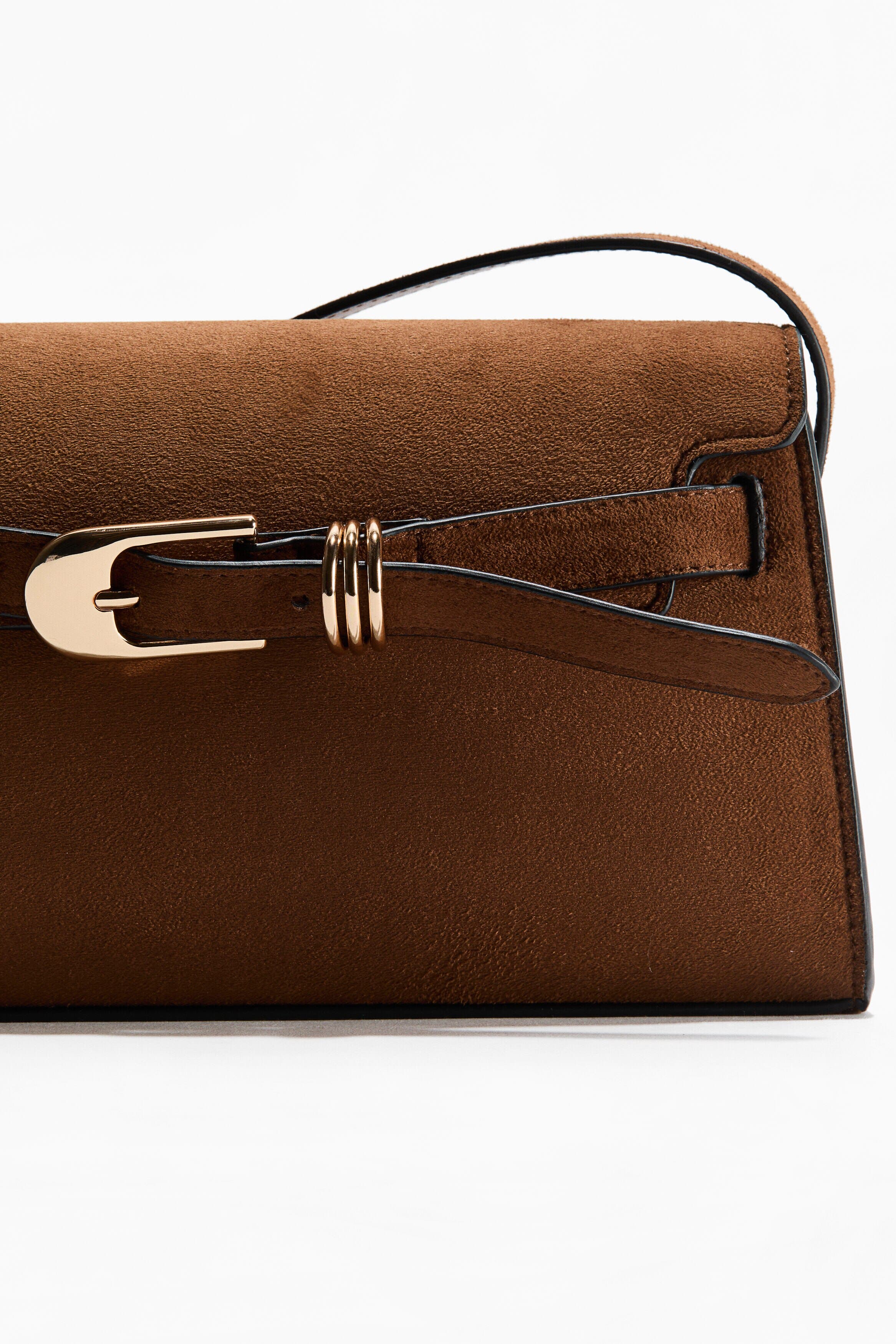 Strap-detail Shoulder Bag, Alternate, color, Brown