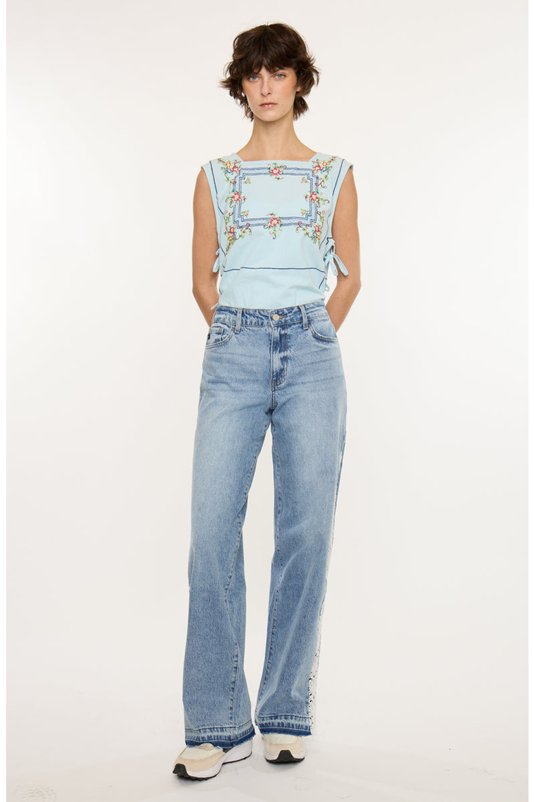 Carollyn High Rise Wide Leg Jeans, Alternate, color, Medium Wash