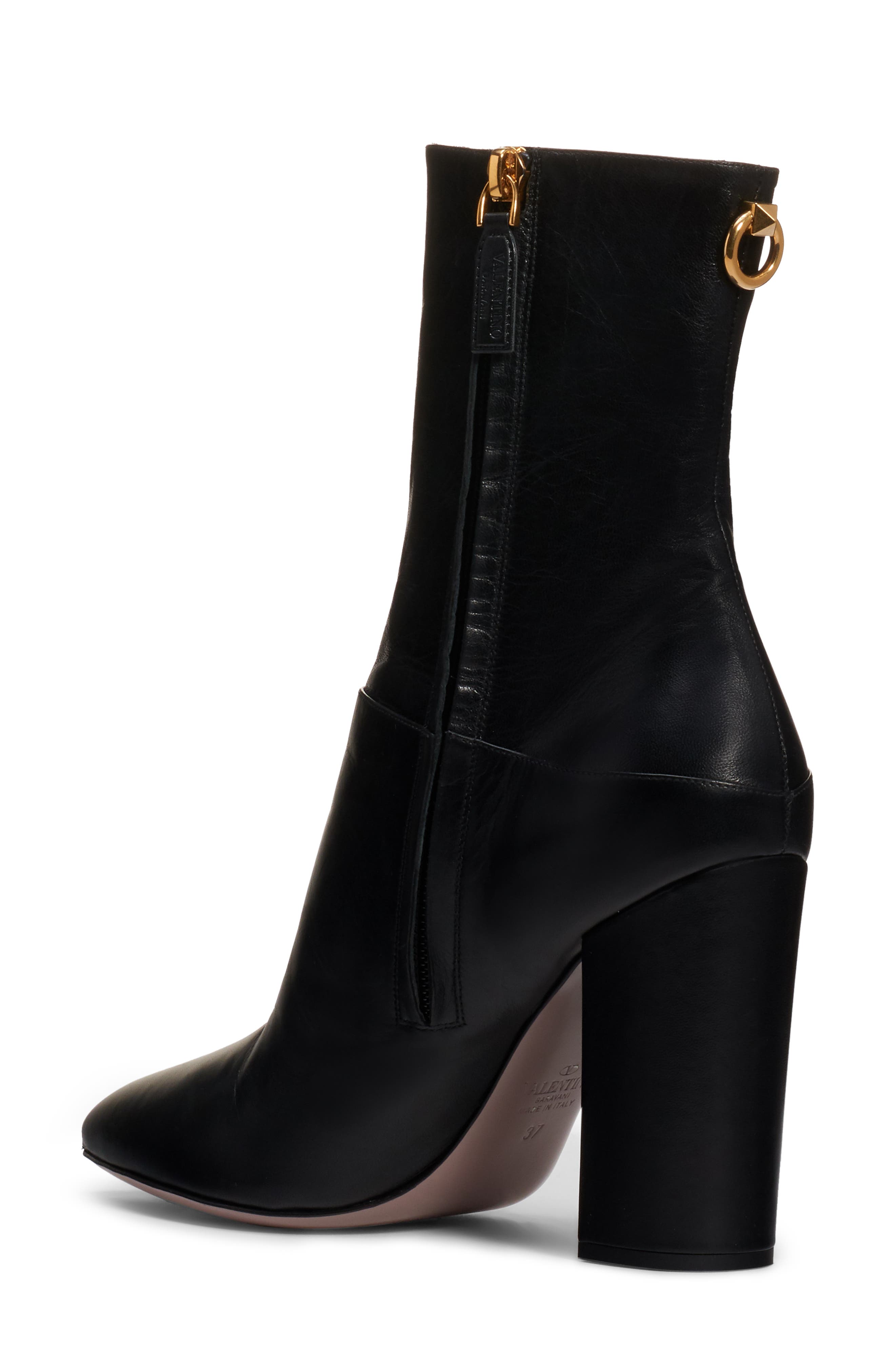 Valentino Garavani Ringstud Pointed Toe Bootie, Alternate, color, 