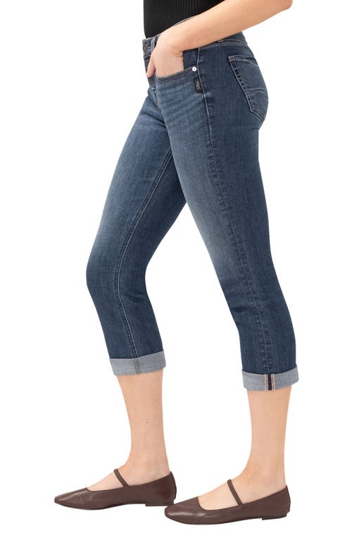 Shop Silver Jeans Co. Suki Curvy Mid Rise Capri Jeans In Indigo