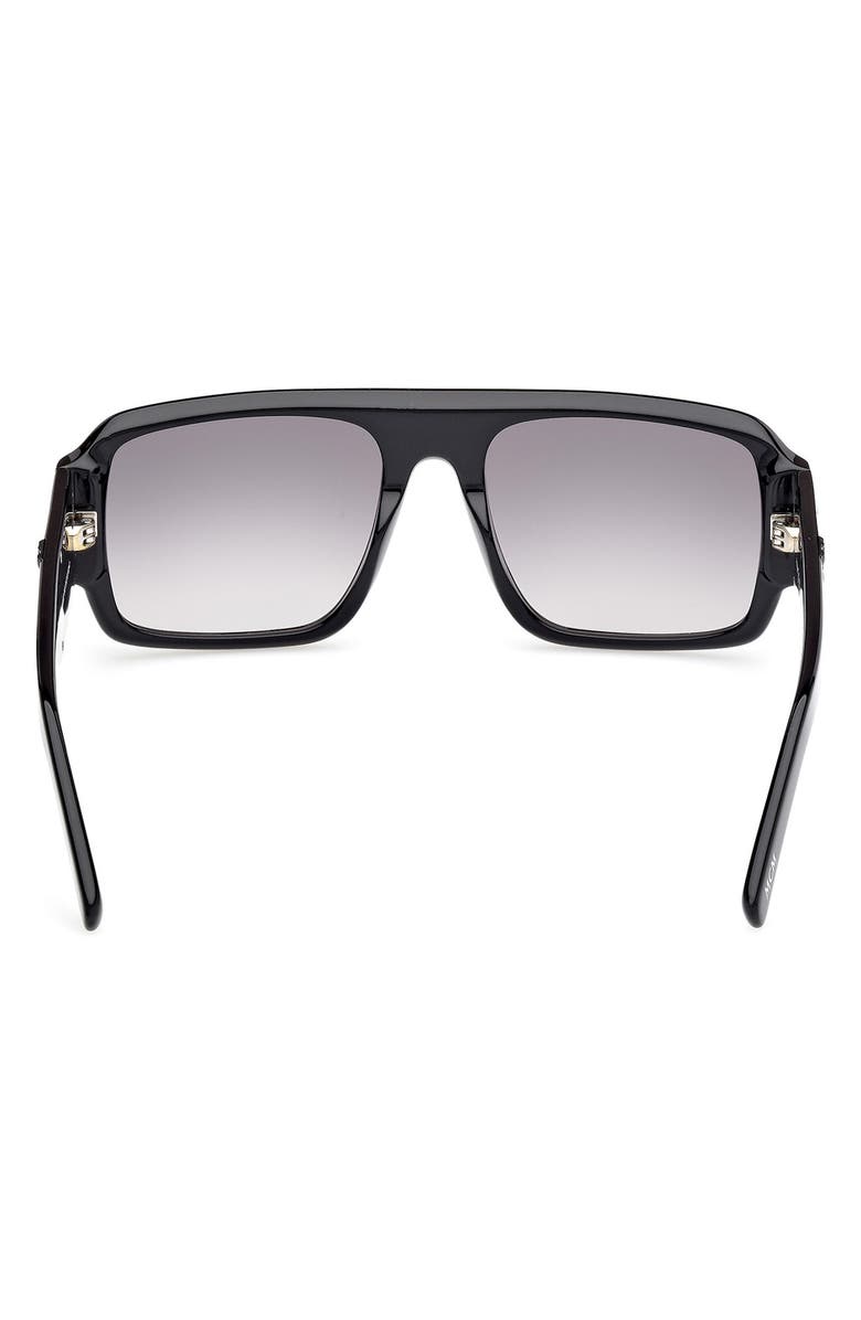 MCM 55mm Polarized Navigator Sunglasses, Alternate, color, Shiny Black / Gradient Smoke