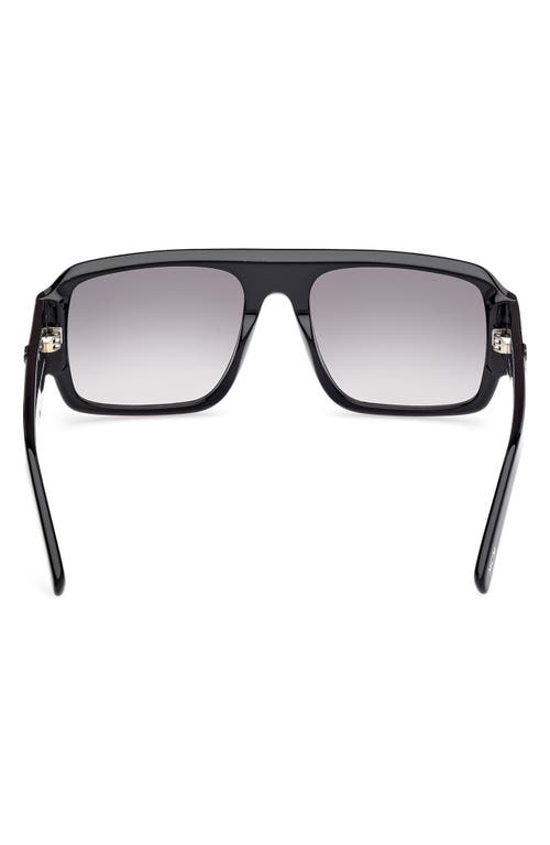 Mcm 55mm Polarized Navigator Sunglasses In Shiny Black/gradient Smoke