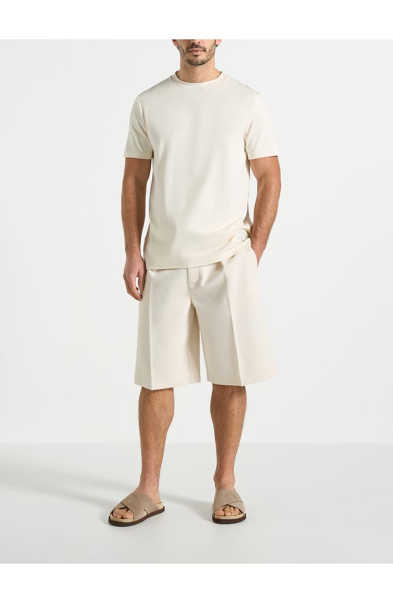 Manière De Voir Auguste Tailored Twill Bermuda Shorts, Alternate, color, Cream