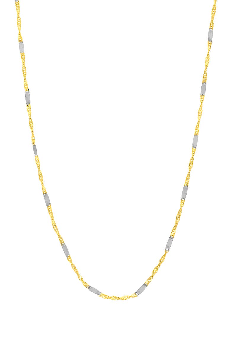 HAWLEY ST Two-Tone 14K Gold Bar Station Chain Necklace, Main, color,