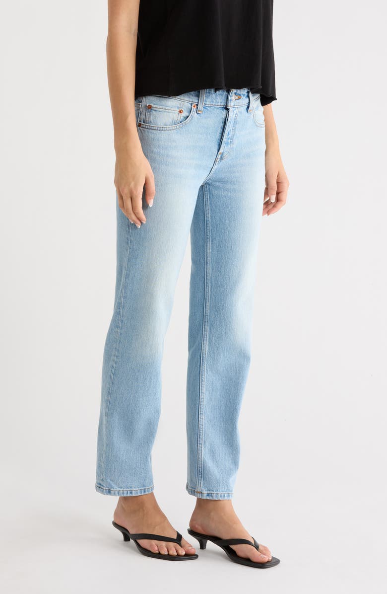 Re/Done Slim Straight Crop Jeans, Alternate, color, Silver Springs