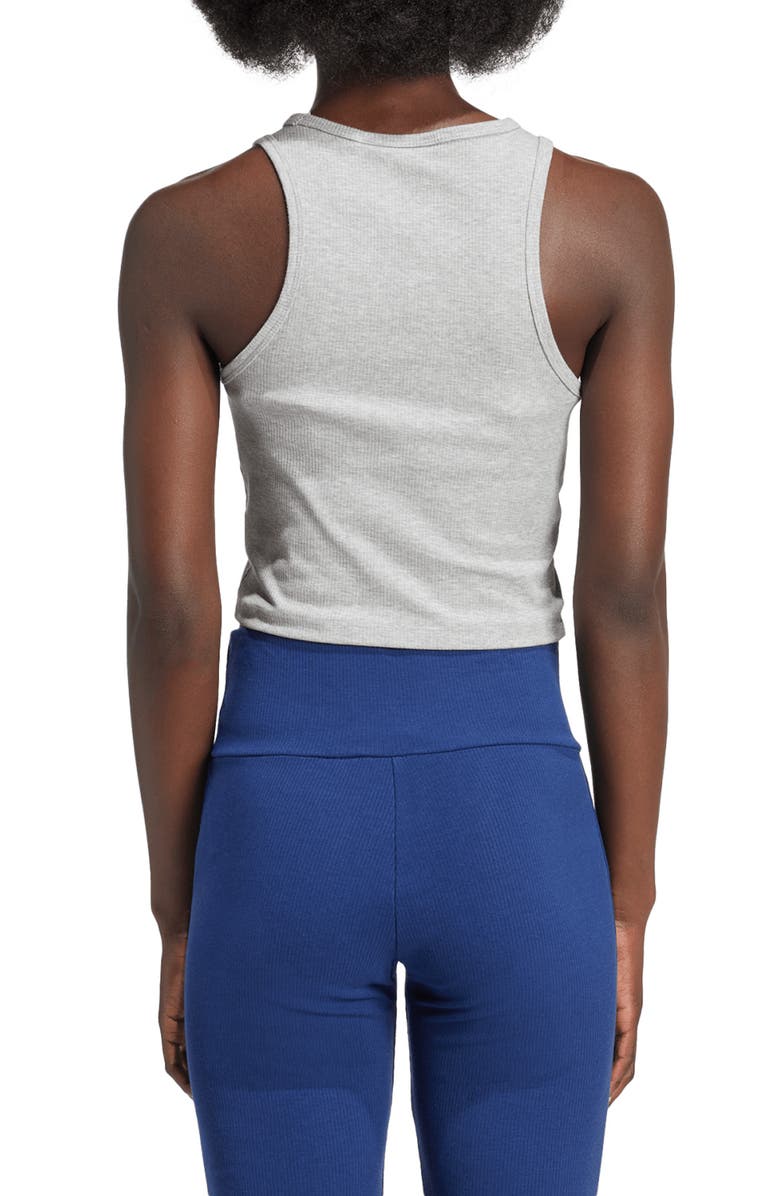 adidas Originals Essentials Lifestyle Rib Crop Tank Top, Alternate, color, Mgreyh