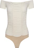L'AGENCE Baleigh Off the Shoulder Ruched Bodysuit