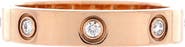 Pre-Owned Cartier Love Wedding Band 8 Diamonds Ring 18K Rose Gold with Diamonds